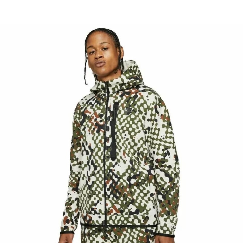 Nike Sportswear Tech Fleece Full Zip Hoodie Green/Brown Men's Size S.New w/ tags